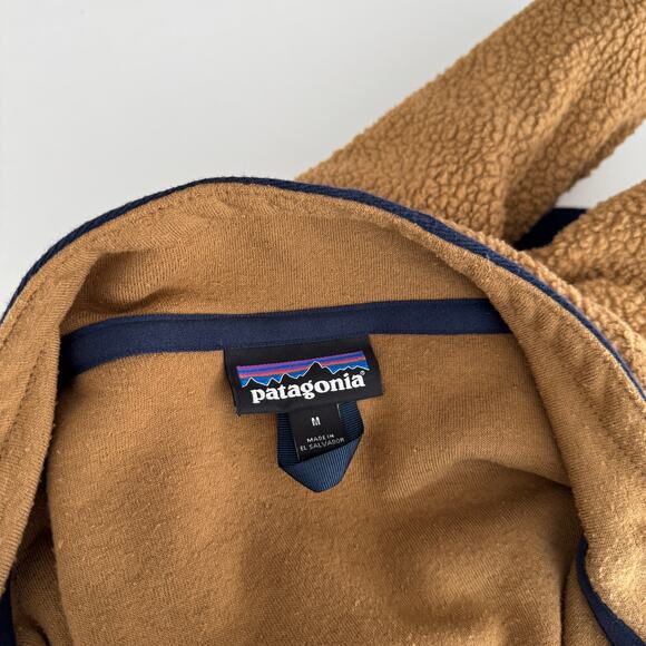 Patagonia Men's Shearling Fleece Button Pullover Bear Brown Size M - Picture 4 of 6